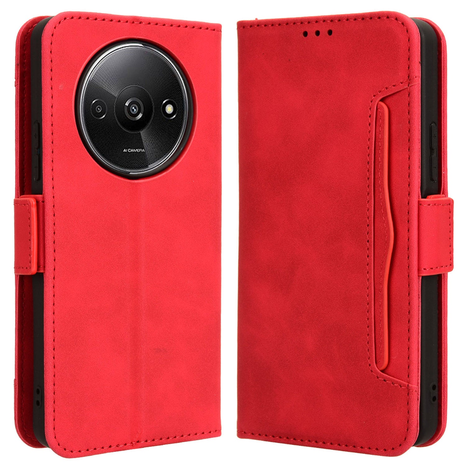 For Xiaomi Redmi A3 / Poco C61 4G Case with Multiple Card Holder Stand PU Leather Phone Cover For Xiaomi Redmi A3 / Poco C61 4G Case with Multiple Card Holder Stand PU Leather Phone Cover